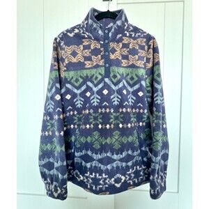 Telluride Clothing Co Men's Medium Pullover 1/4 Snap Fleece Aztec Sweater